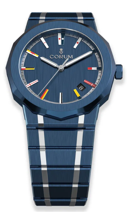 Review Copy Corum Admiral 39 Titanium Blue Ceramic Watch A39.231.CB0.5F